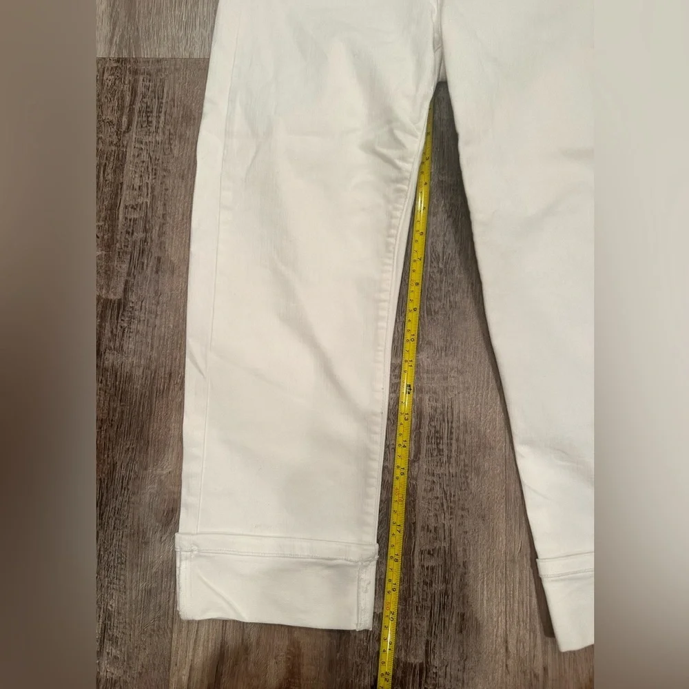 Liverpool White Denim Jeans Cropped Cuffed Stretchy Comfy Casual Versatile Sz 6